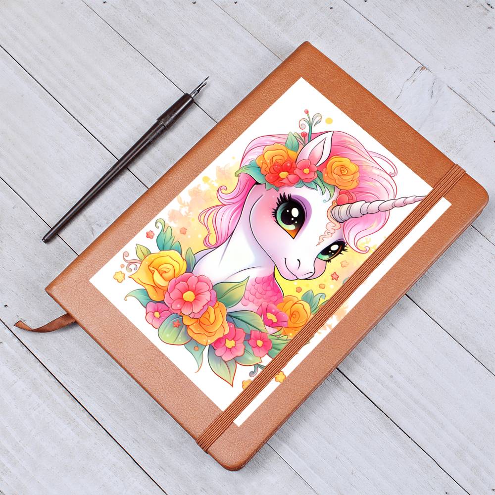 Cute Unicorn 107 - Vegan Leather Journal