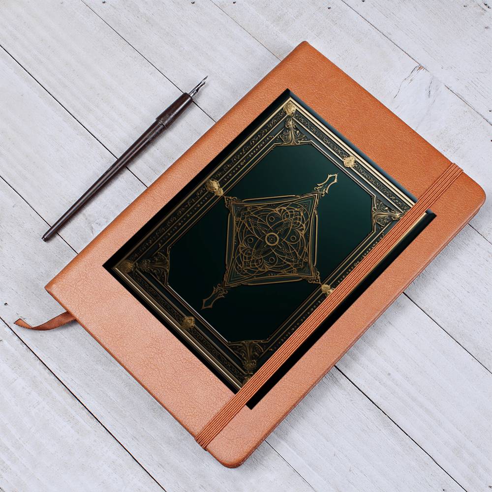 Ornate Gold Cover 044 - Vegan Leather Journal
