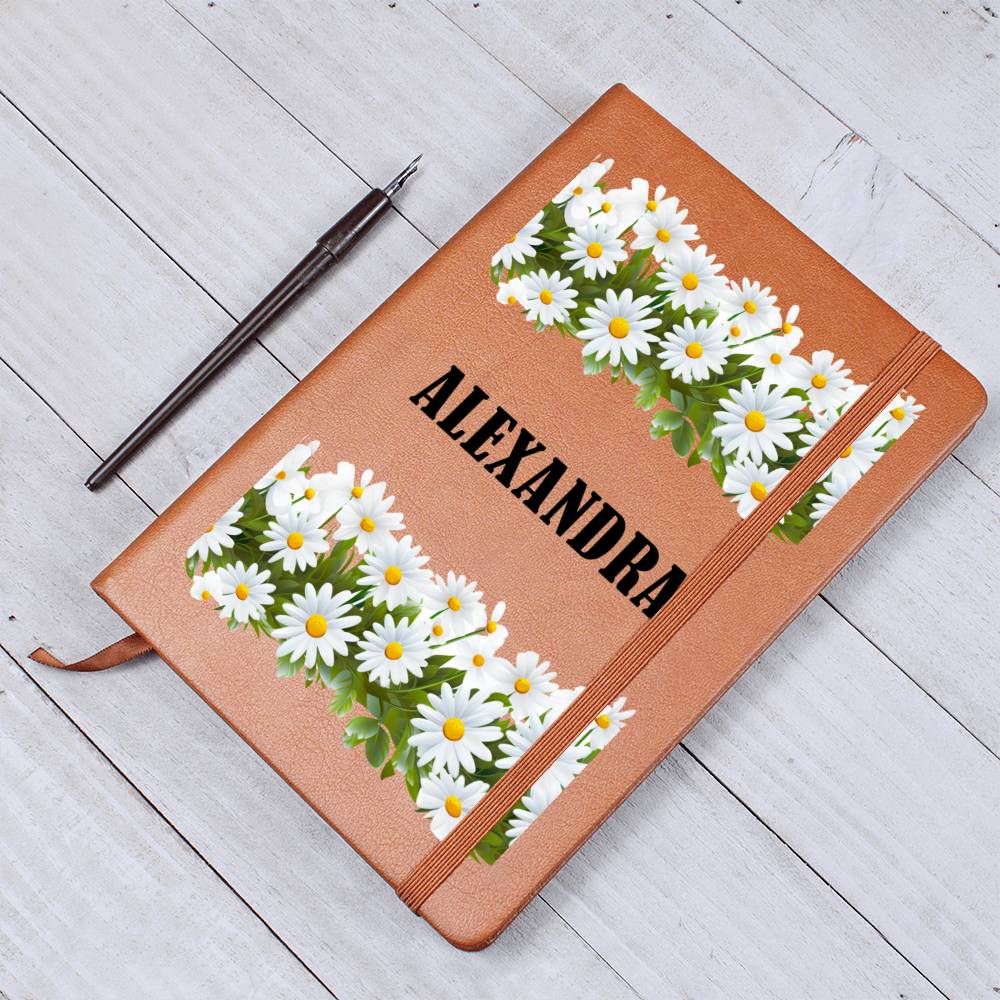 Alexandra (Playful Daisies) - Vegan Leather Journal