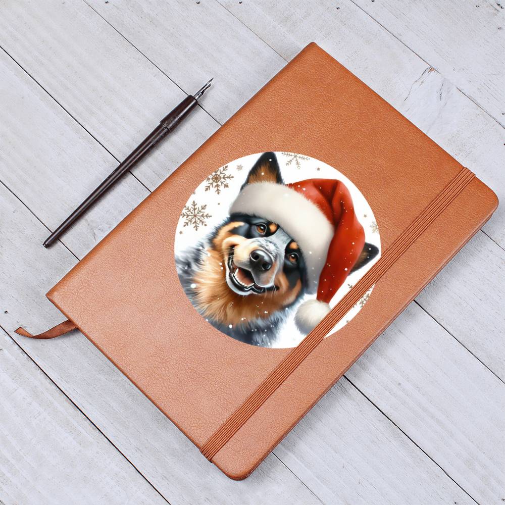 Christmas Dog - Australian Cattle Dog - Vegan Leather Journal