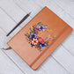 Floral Flower Wreath 135 - Vegan Leather Journal