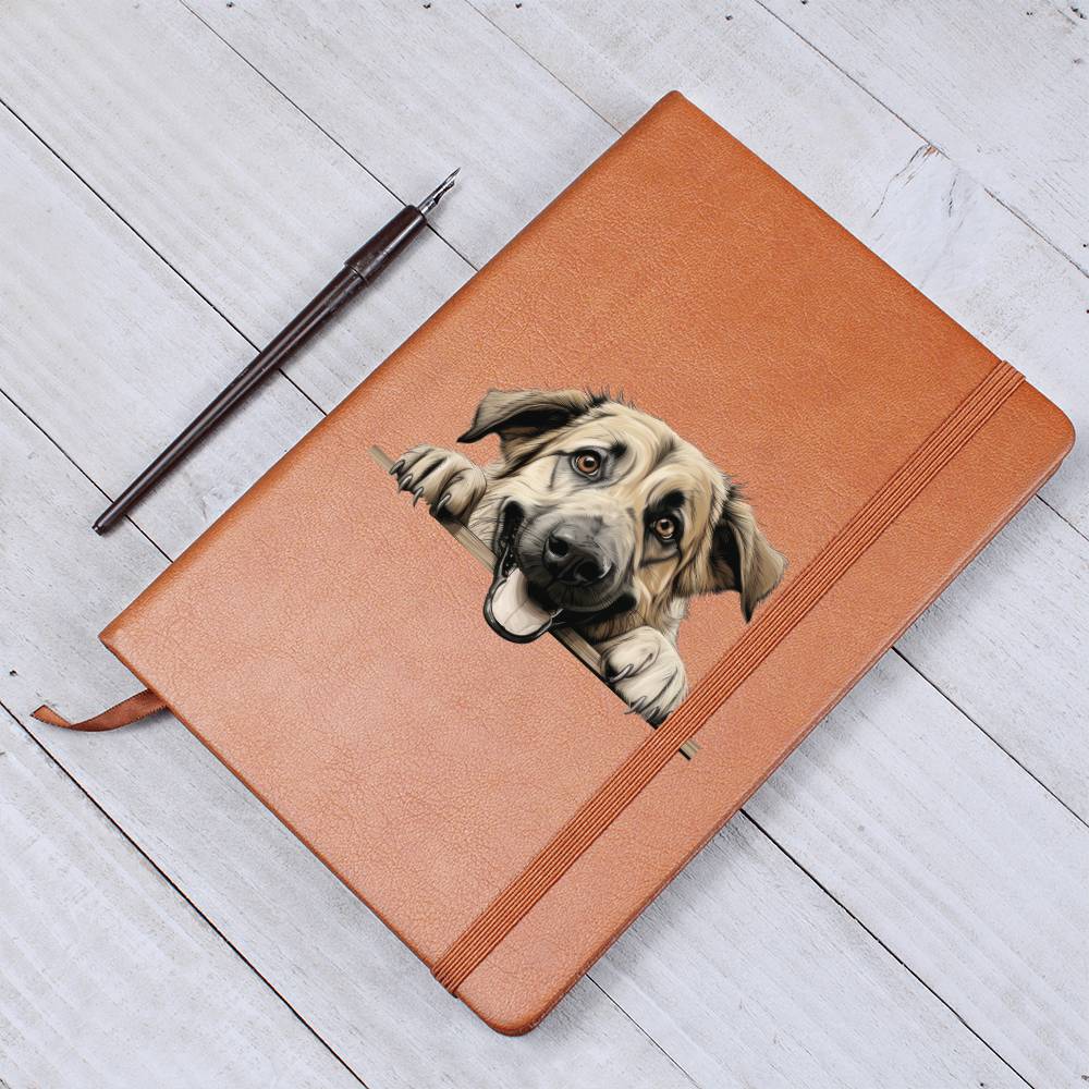 Anatolian Shepherd Peeking - Vegan Leather Journal
