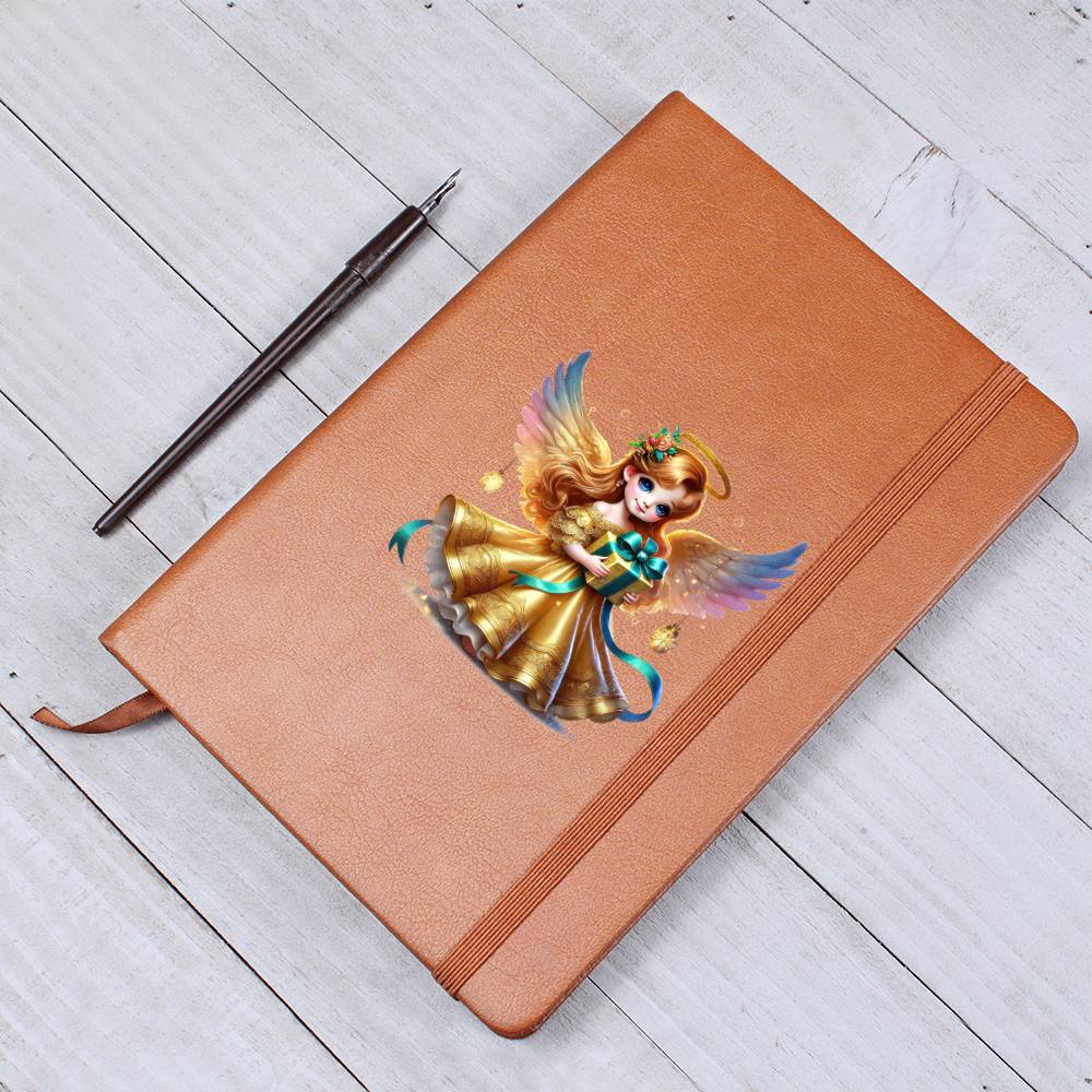 Cute Christmas Angel 012 - Vegan Leather Journal