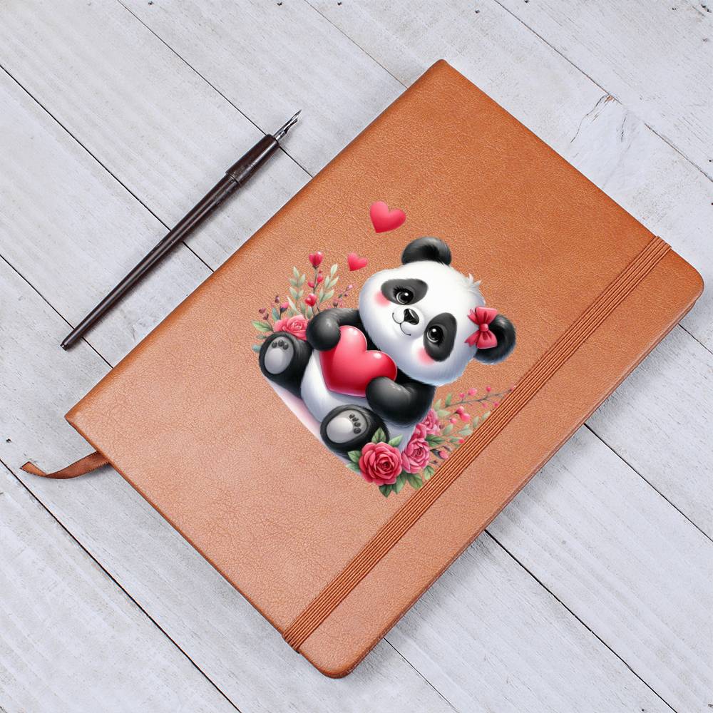 Valentine's Day Panda 019 - Vegan Leather Journal