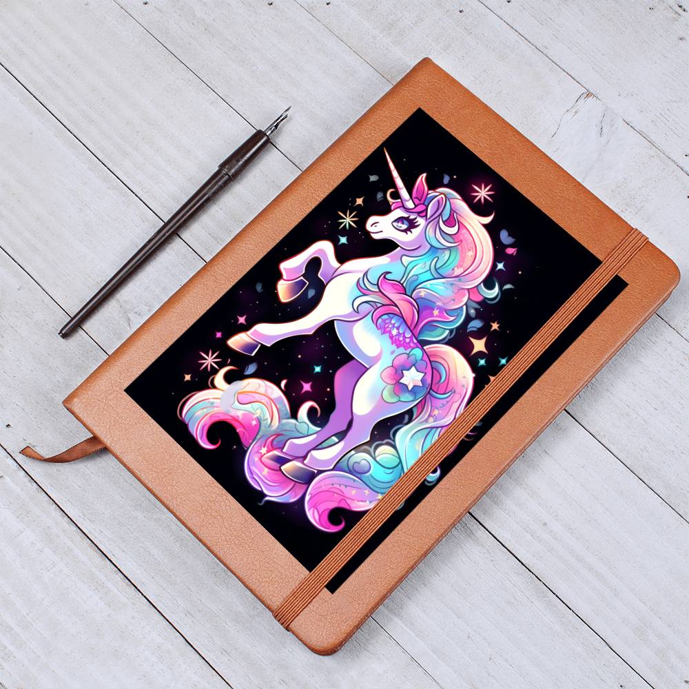 Cute Unicorn 043 - Vegan Leather Journal