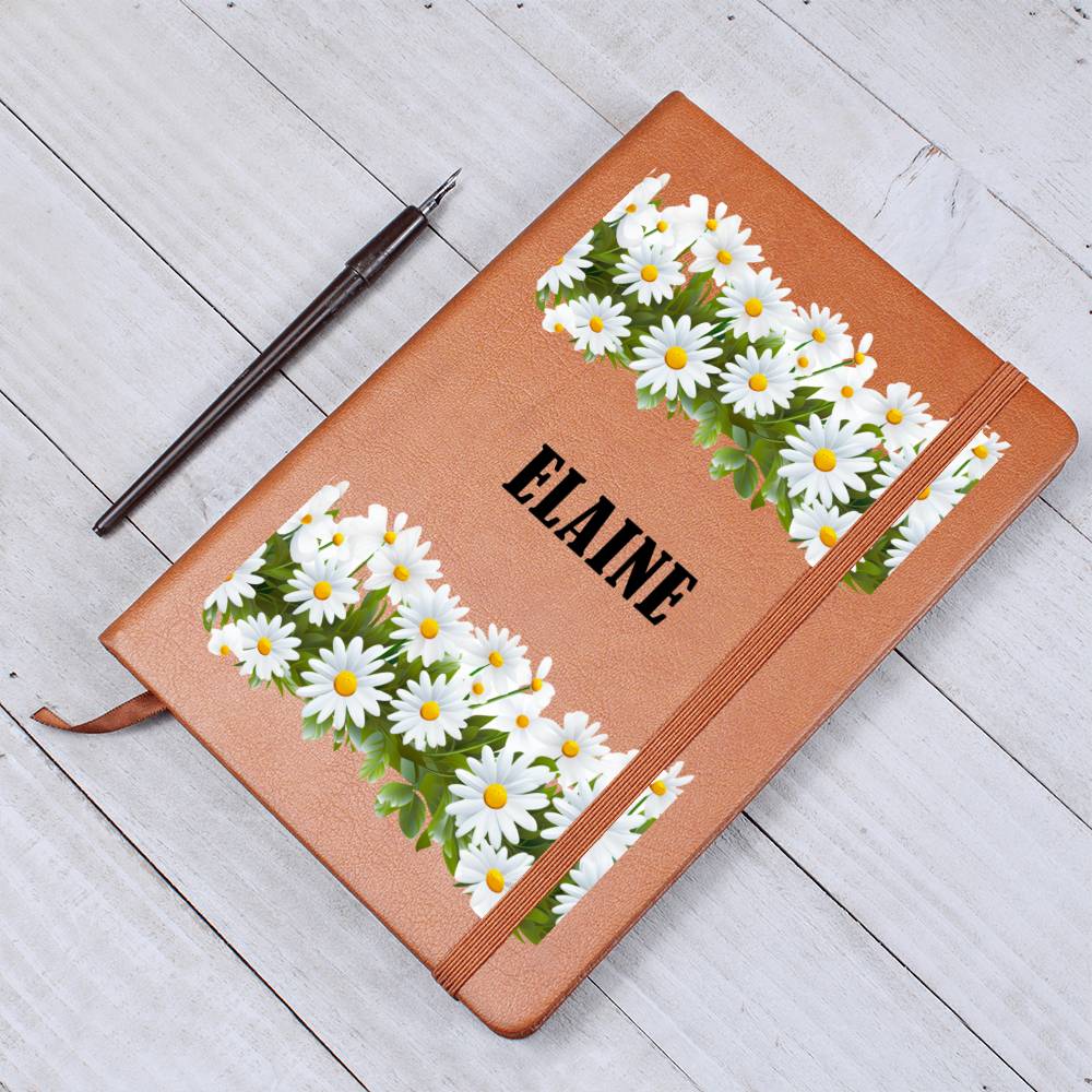 Elaine (Playful Daisies) - Vegan Leather Journal