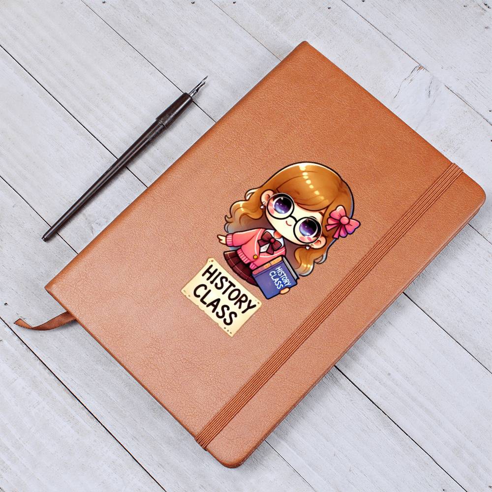 Cute Back to School Sticker 051 - Vegan Leather Journal