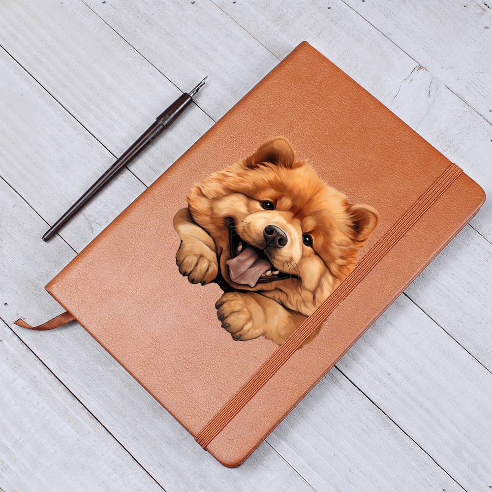 Chow Chow Peeking - Vegan Leather Journal
