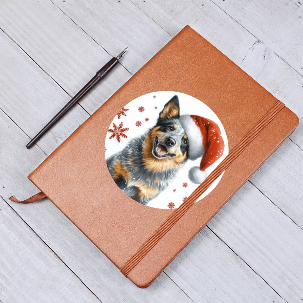 Christmas Dog - Australian Stumpy Tail Cattle - Vegan Leather Journal