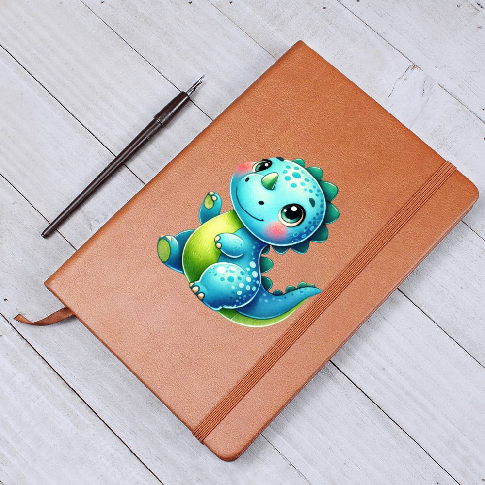 Colorful Baby Dinosaur 062 - Vegan Leather Journal
