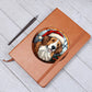 Dog Stained Glass Christmas Design 024 - Vegan Leather Journal
