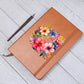 Floral Flower Wreath 057 - Vegan Leather Journal