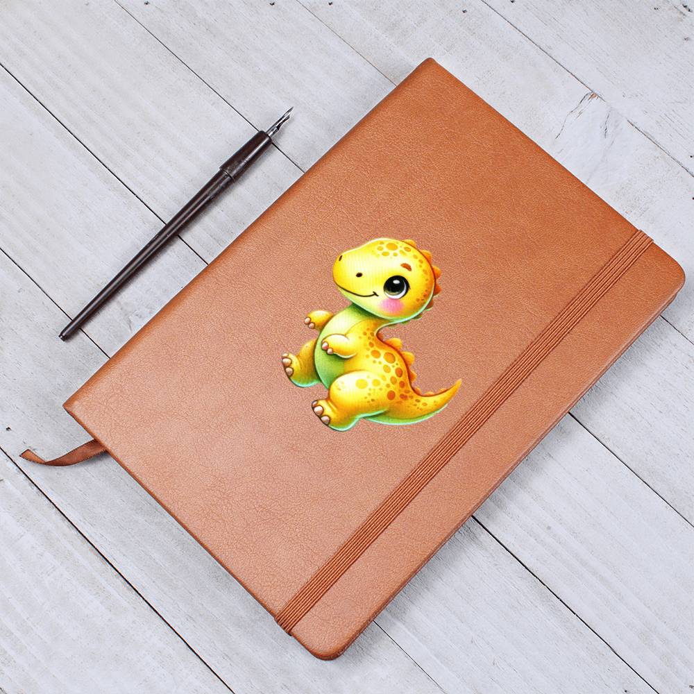 Colorful Baby Dinosaur 068 - Vegan Leather Journal