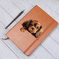 English Toy Spaniel Peeking - Vegan Leather Journal