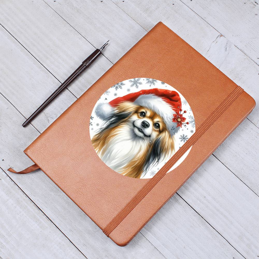 Christmas Dog - Tibetan Spaniel - Vegan Leather Journal