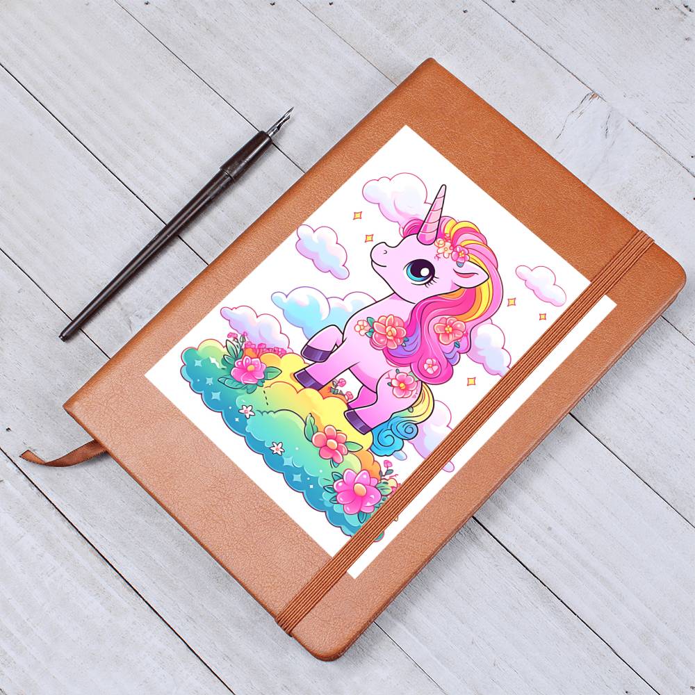 Cute Unicorn 109 - Vegan Leather Journal