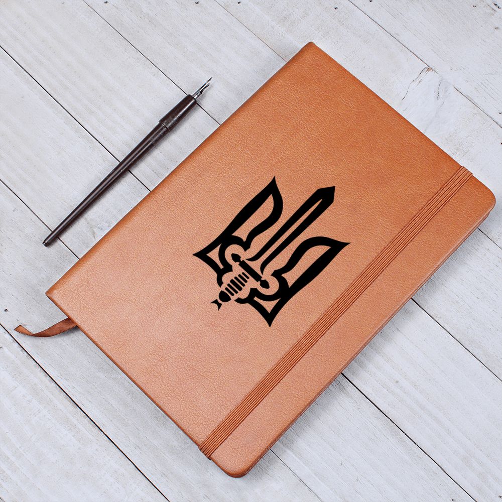 Stylized Tryzub (Black) - Vegan Leather Journal