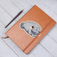 Cute Dugong sticker 42 - Vegan Leather Journal
