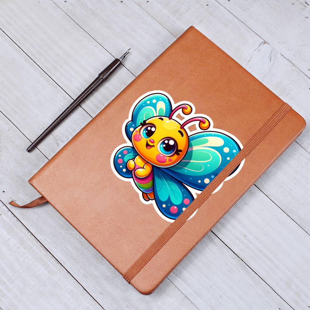 Cute Butterfly sticker 18 - Vegan Leather Journal