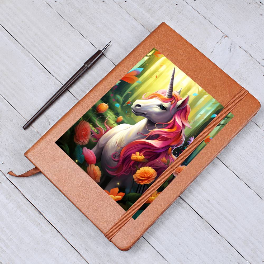 Cute Unicorn 025 - Vegan Leather Journal