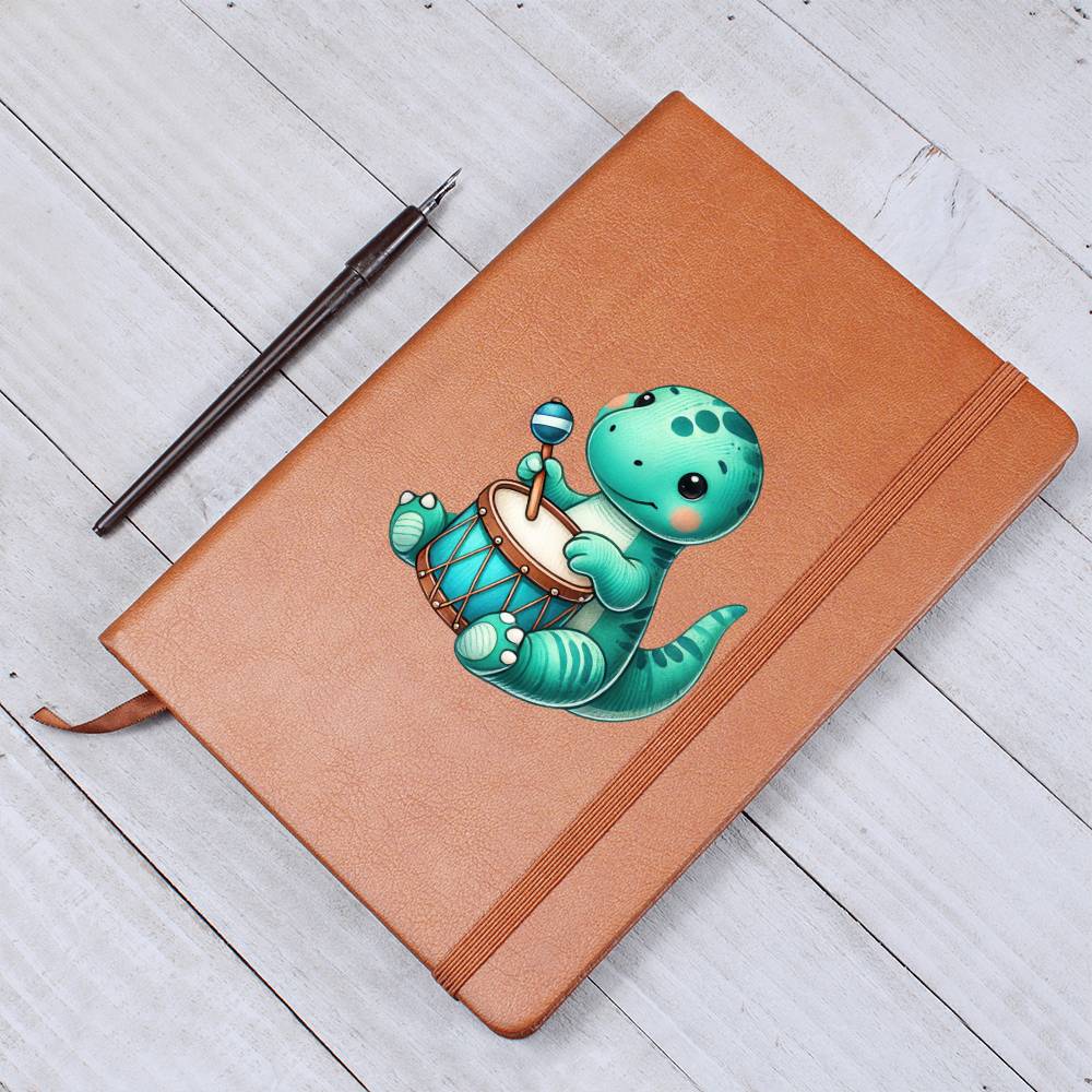 Colorful Baby Dinosaur 109 - Vegan Leather Journal