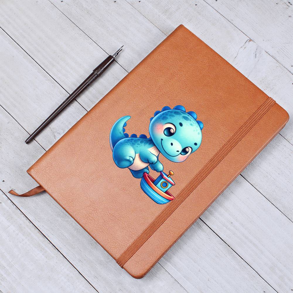 Colorful Baby Dinosaur 013 - Vegan Leather Journal