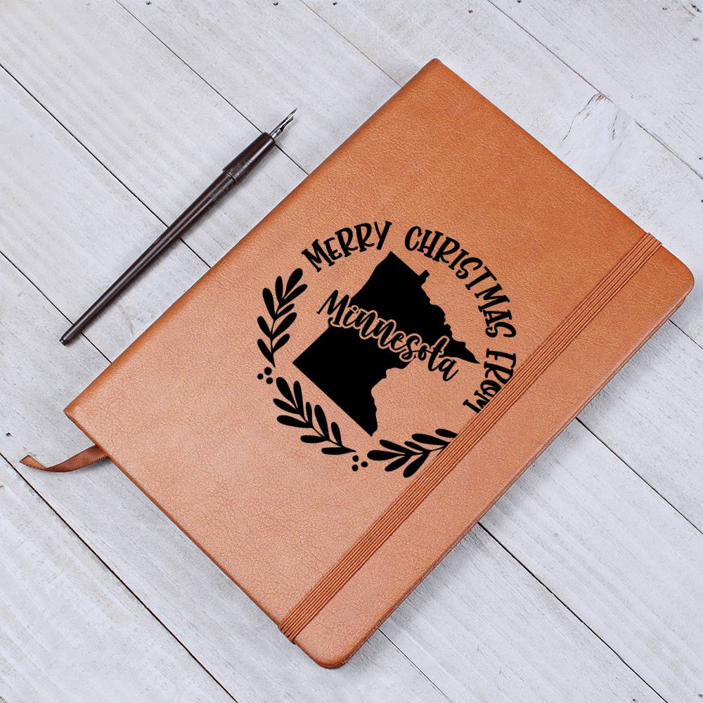 Merry Christmas From Minnesota - Vegan Leather Journal