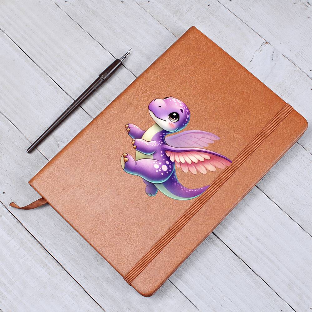 Colorful Baby Dinosaur 078 - Vegan Leather Journal