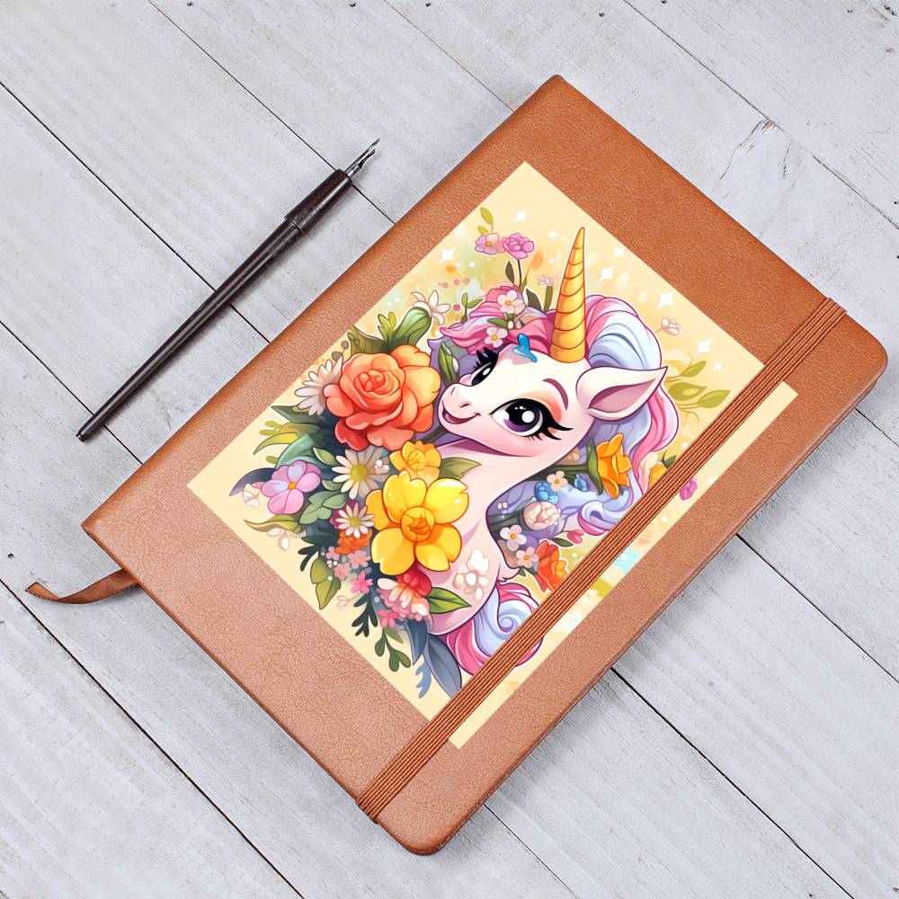 Cute Unicorn 068 - Vegan Leather Journal