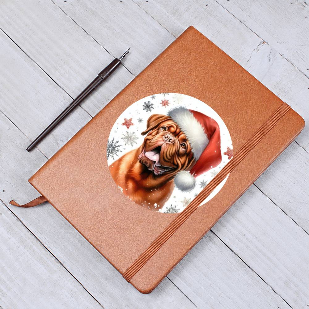 Christmas Dog - Dogue de Bordeaux - Vegan Leather Journal