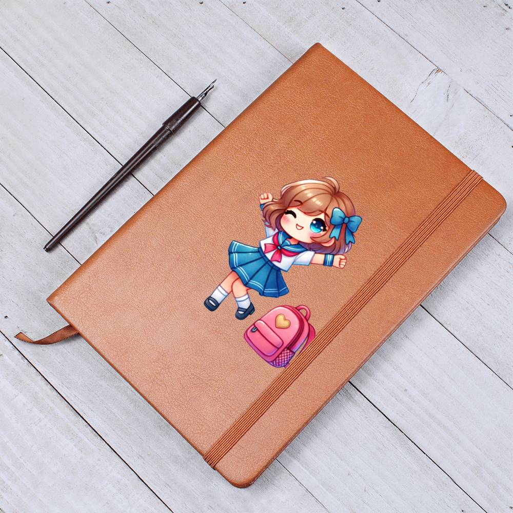 Cute Back to School Sticker 018 - Vegan Leather Journal