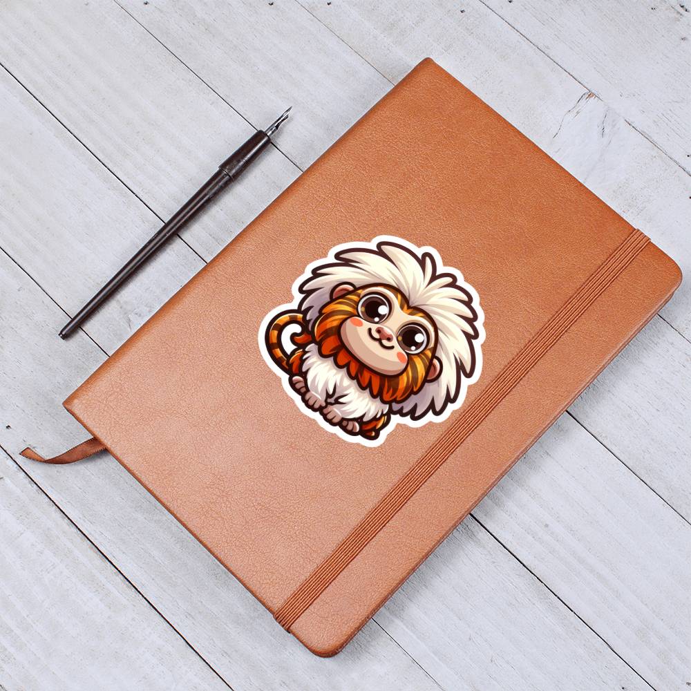 Cute Tamarin sticker 187 - Vegan Leather Journal