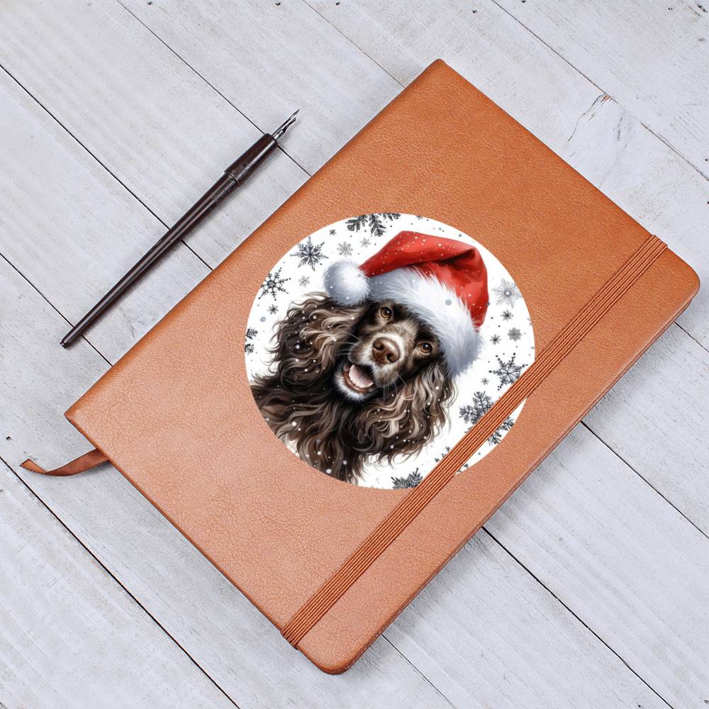 Christmas Dog - American Water Spaniel - Vegan Leather Journal