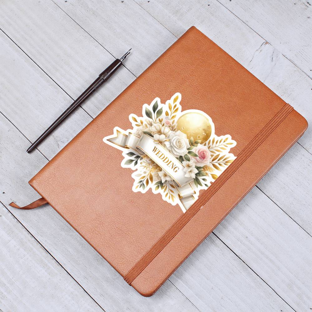 Luxury Wedding Decor Sticker 067 - Vegan Leather Journal