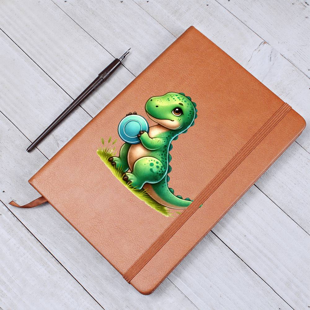 Colorful Baby Dinosaur 025 - Vegan Leather Journal
