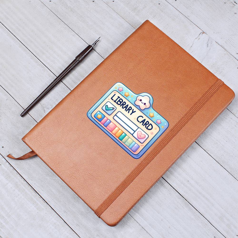 Cute Back to School Sticker 082 - Vegan Leather Journal