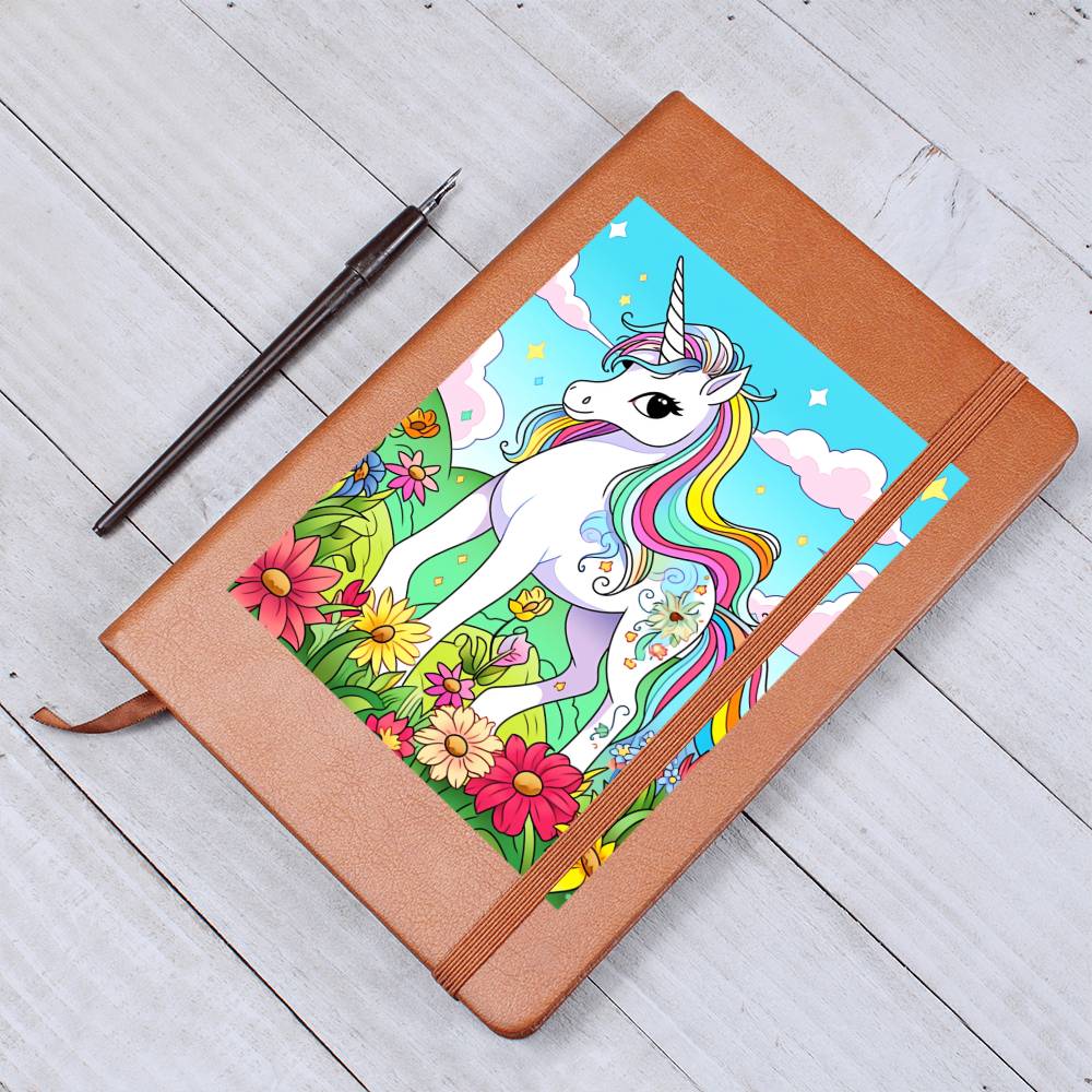 Cute Unicorn 028 - Vegan Leather Journal