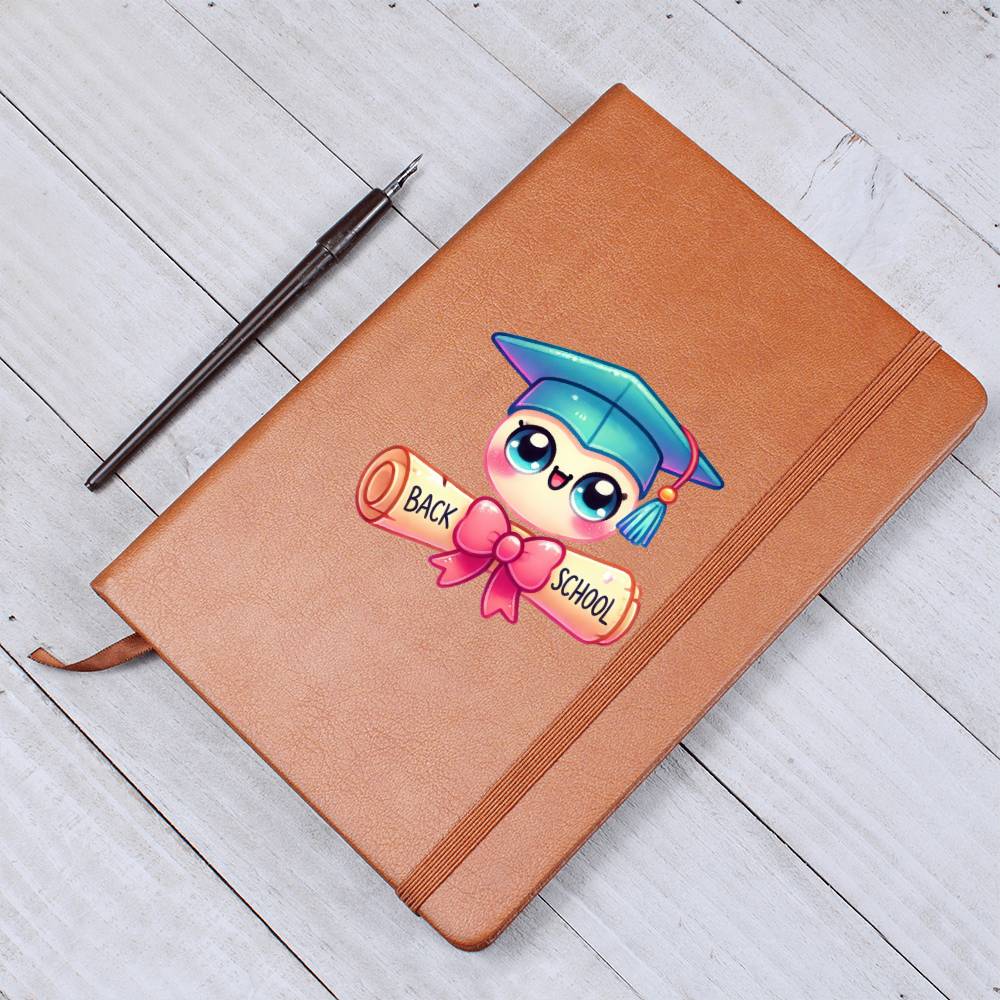 Cute Back to School Sticker 081 - Vegan Leather Journal