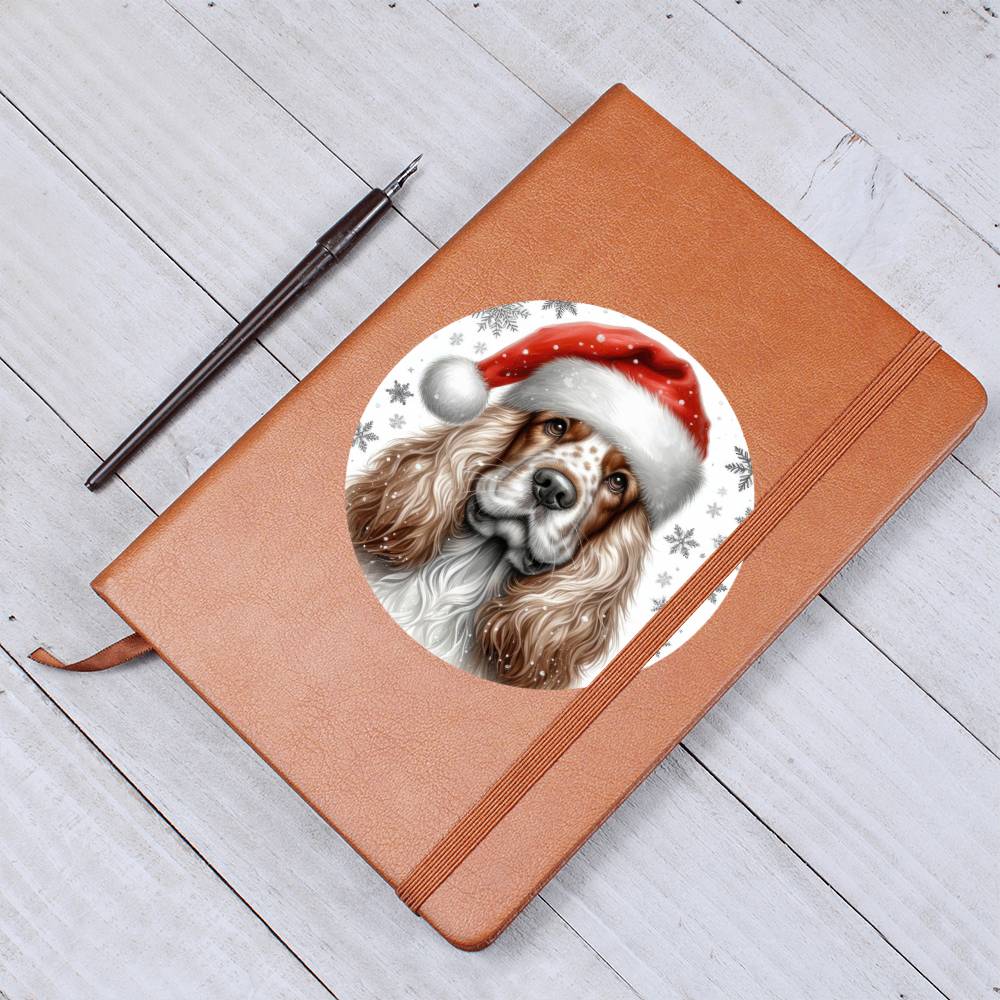 Christmas Dog - Clumber Spaniel - Vegan Leather Journal