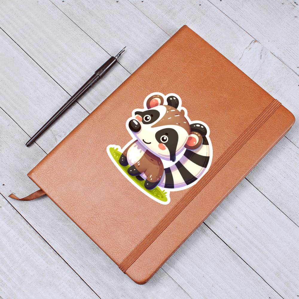 Cute Coati sticker 29 - Vegan Leather Journal