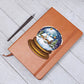 Watercolor Christmas Snow Globe 035 - Vegan Leather Journal