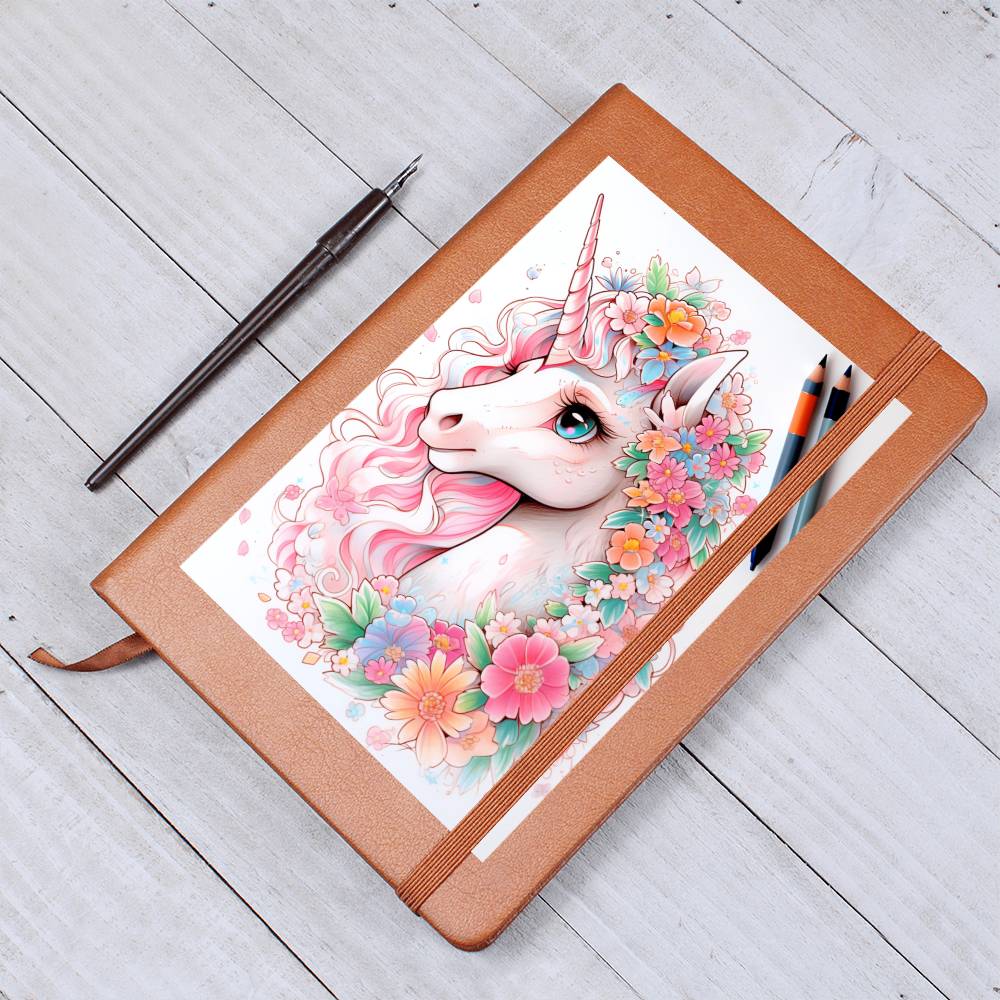 Cute Unicorn 099 - Vegan Leather Journal