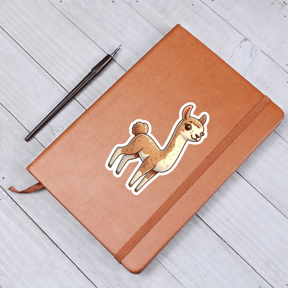 Cute Vicuña sticker 209 - Vegan Leather Journal