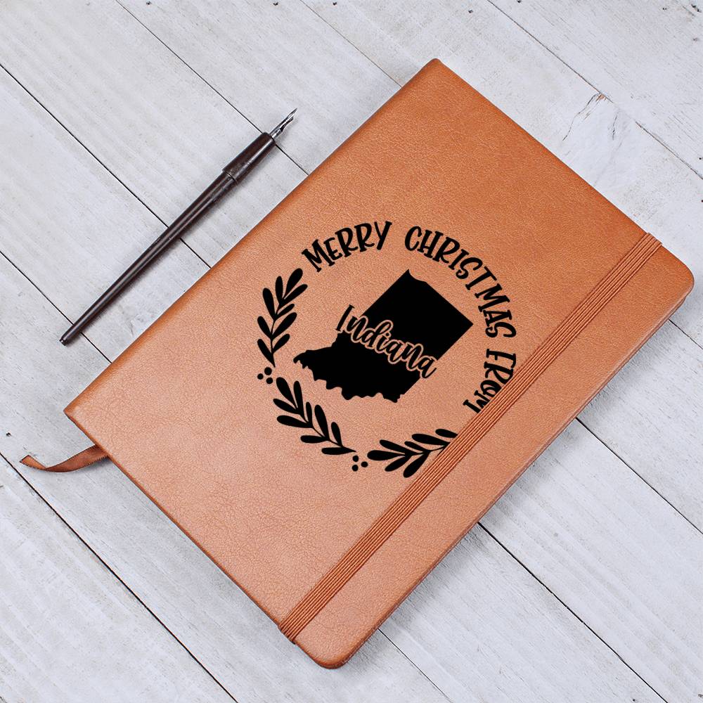 Merry Christmas From Indiana - Vegan Leather Journal