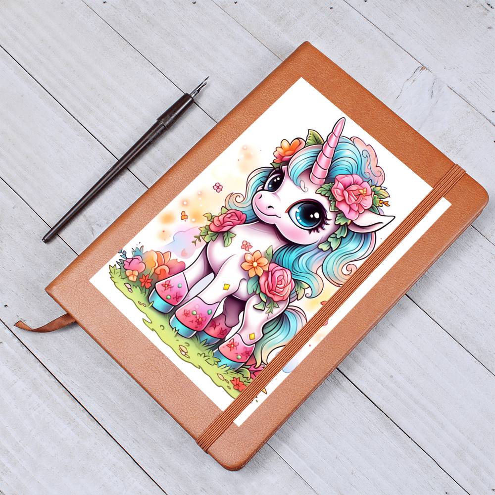 Cute Unicorn 049 - Vegan Leather Journal