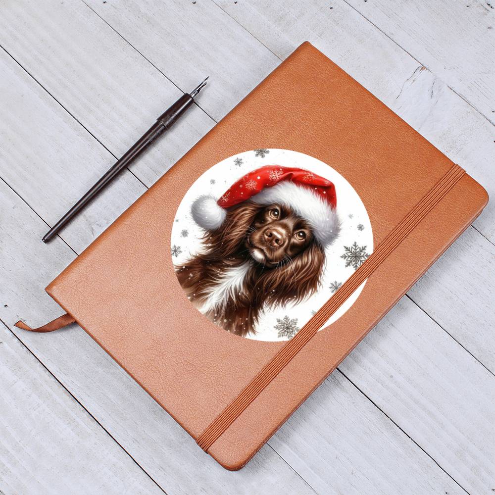 Christmas Dog - Boykin Spaniel - Vegan Leather Journal