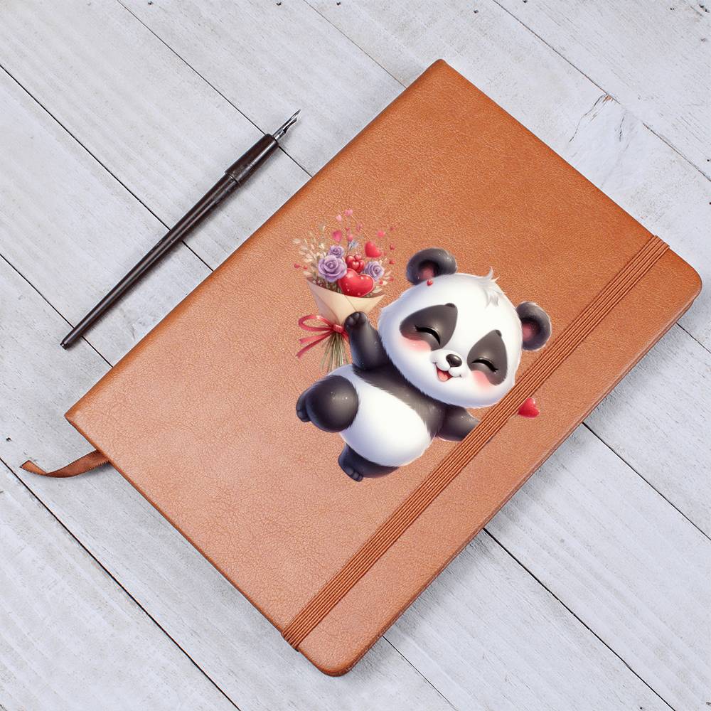 Valentine's Day Panda 020 - Vegan Leather Journal