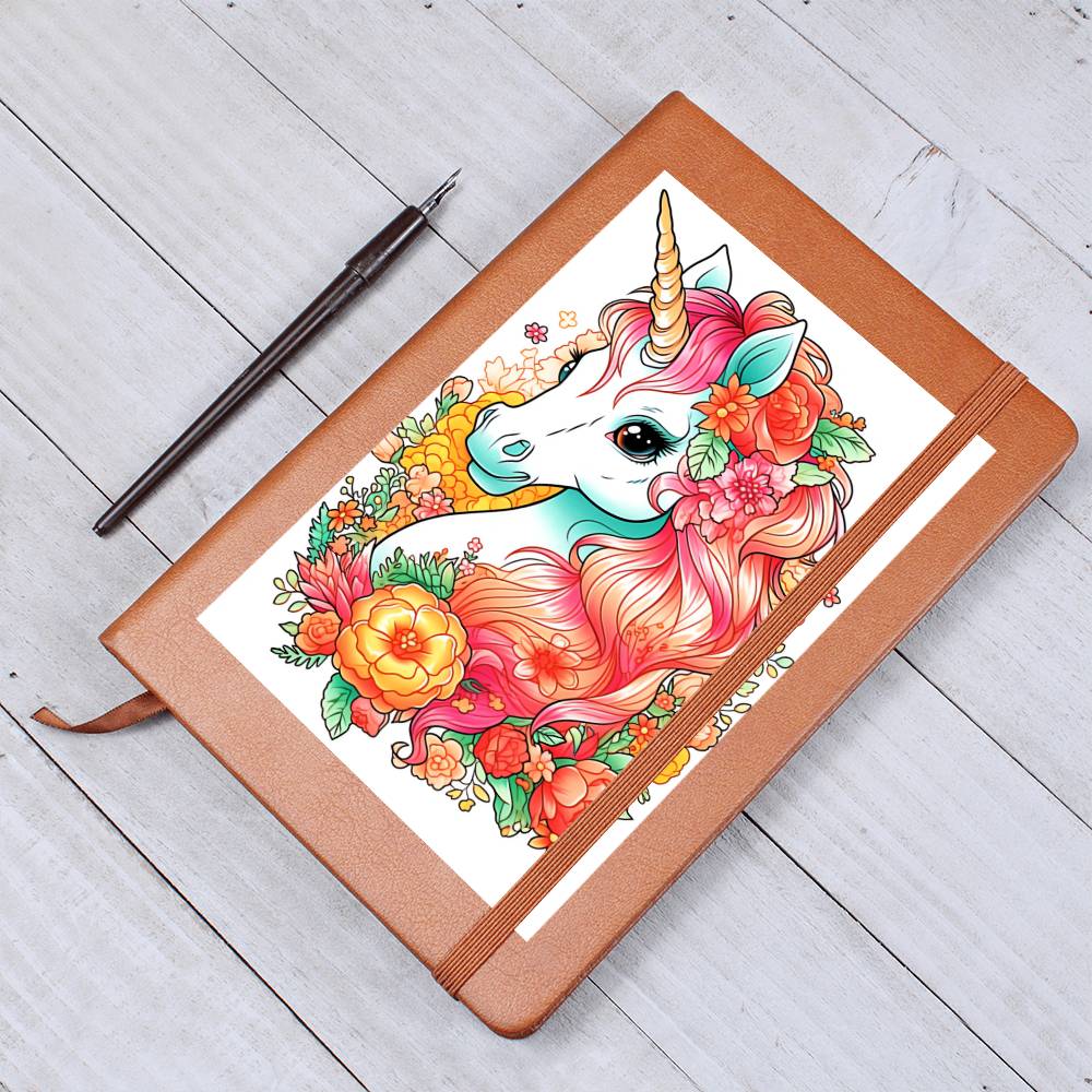 Cute Unicorn 087 - Vegan Leather Journal
