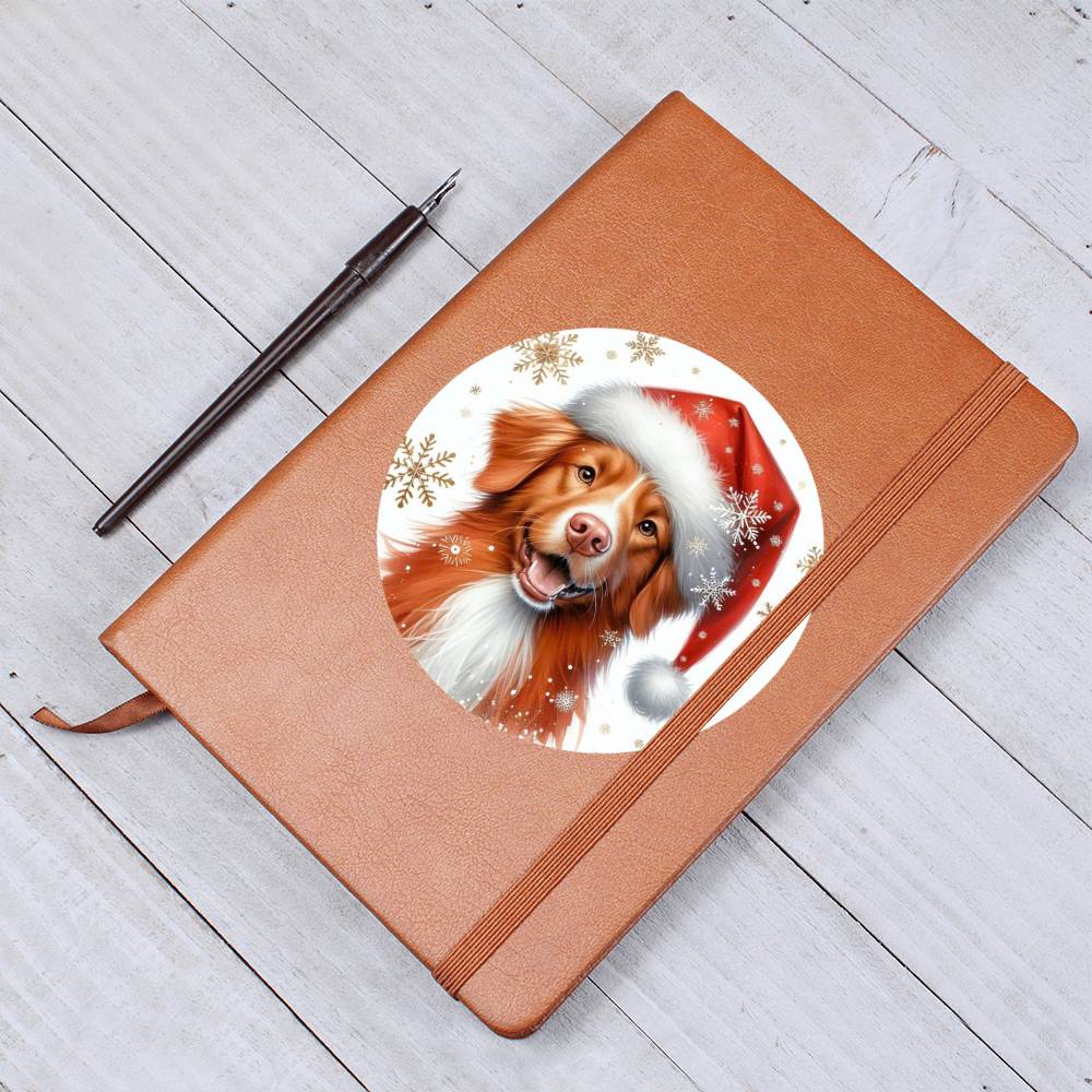 Christmas Dog - Nova Scotia Duck Tolling Retriever - Vegan Leather Journal