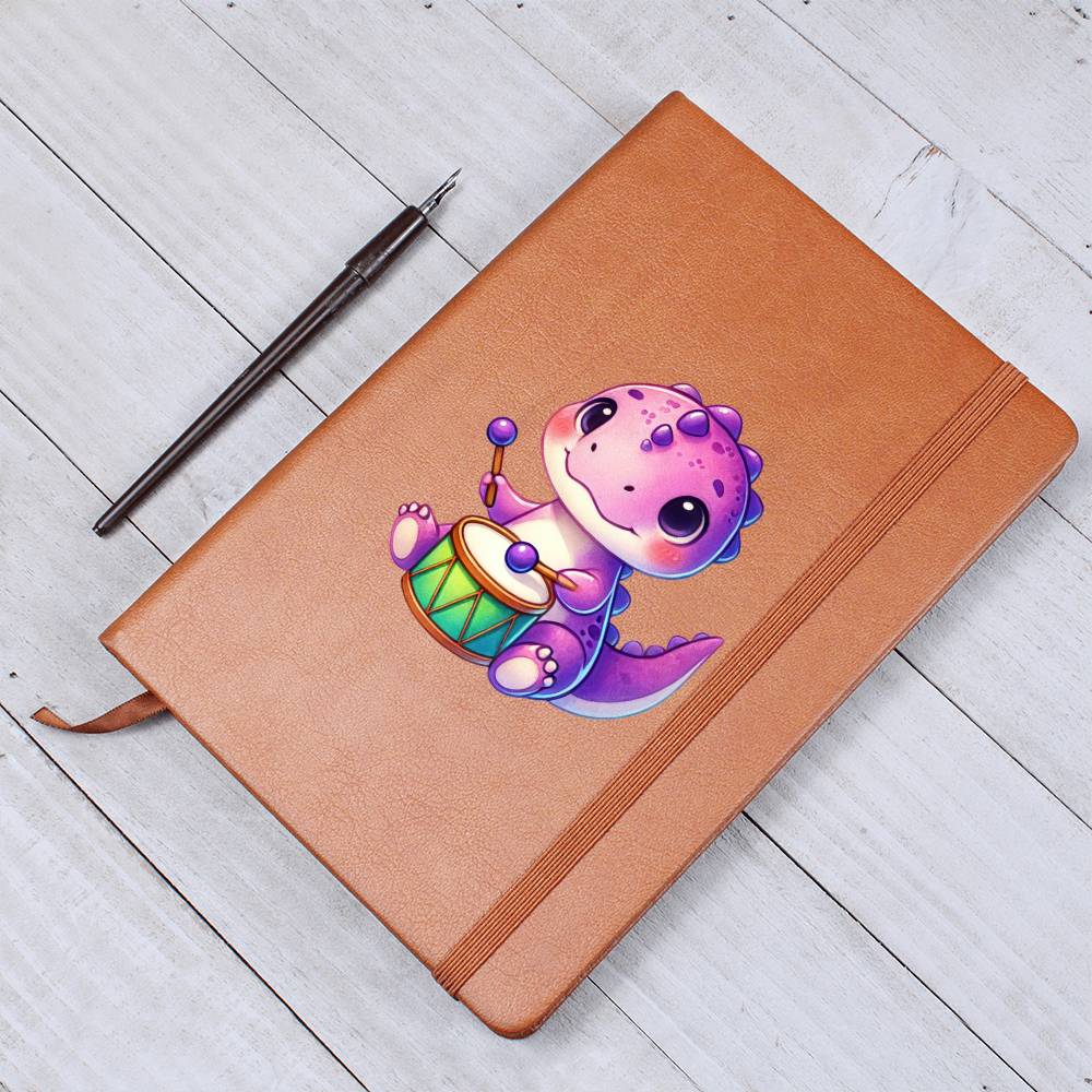 Colorful Baby Dinosaur 054 - Vegan Leather Journal